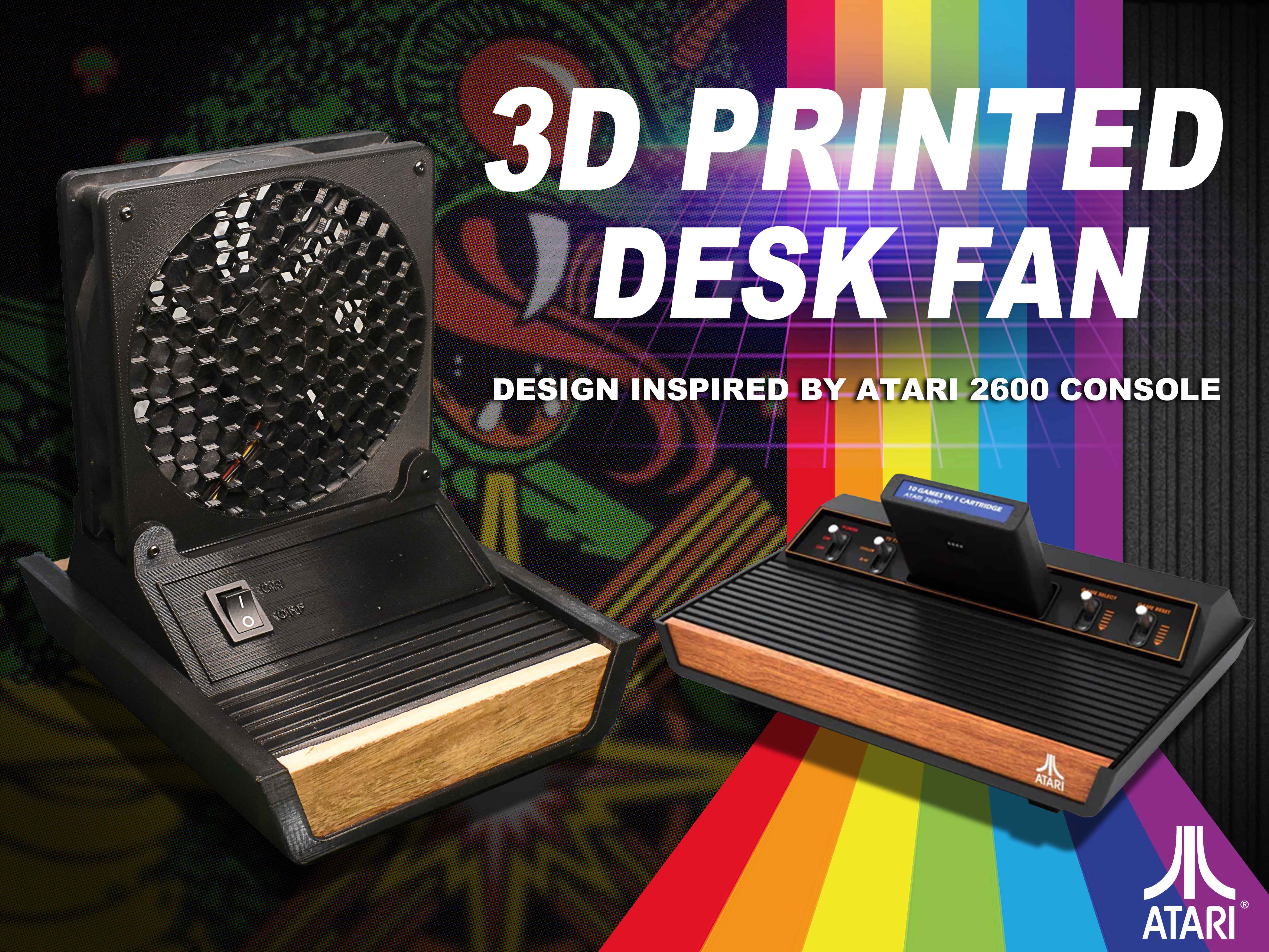 Atari 2600 inspired Desk Fan (120mm; 25mm) by Permateum Download free STL model