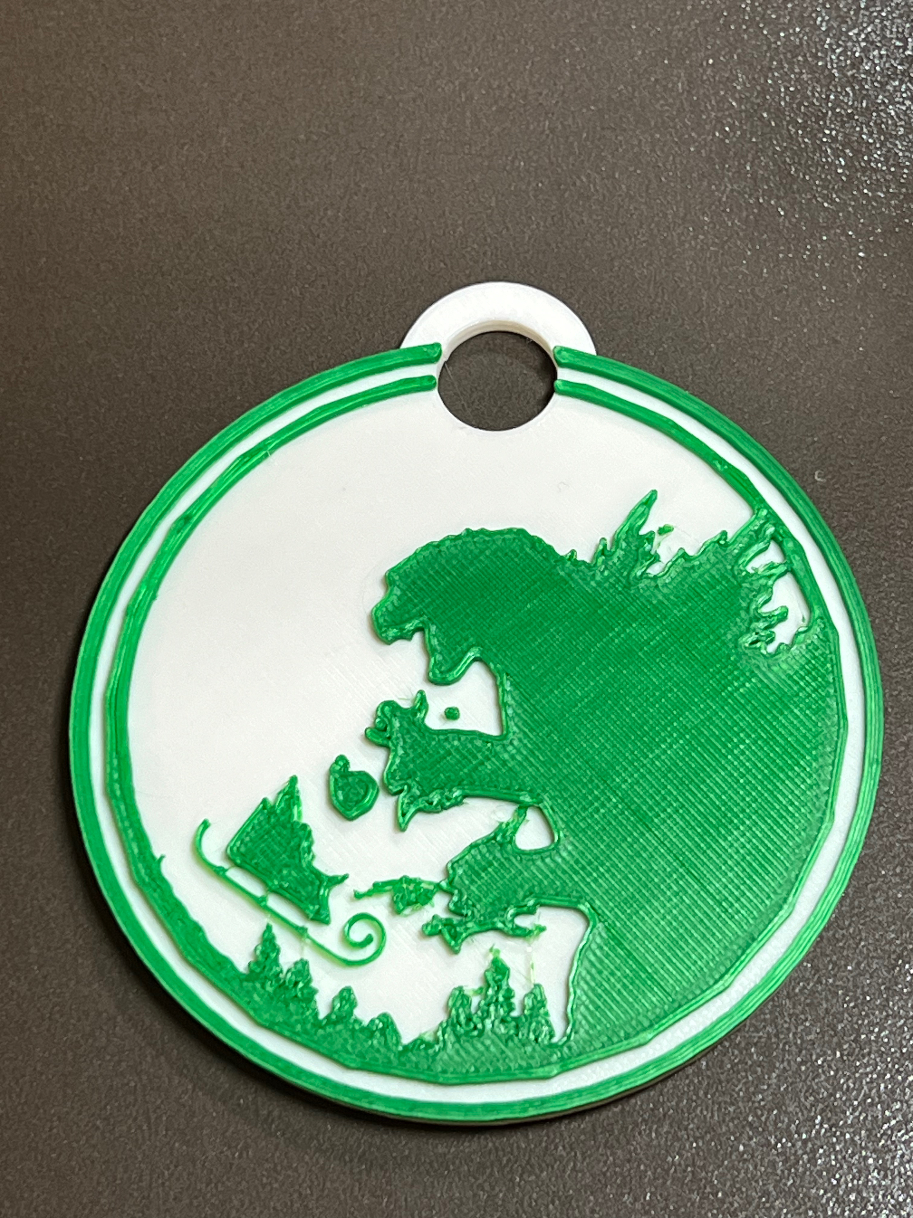 Godzilla Vs Santa Ornament