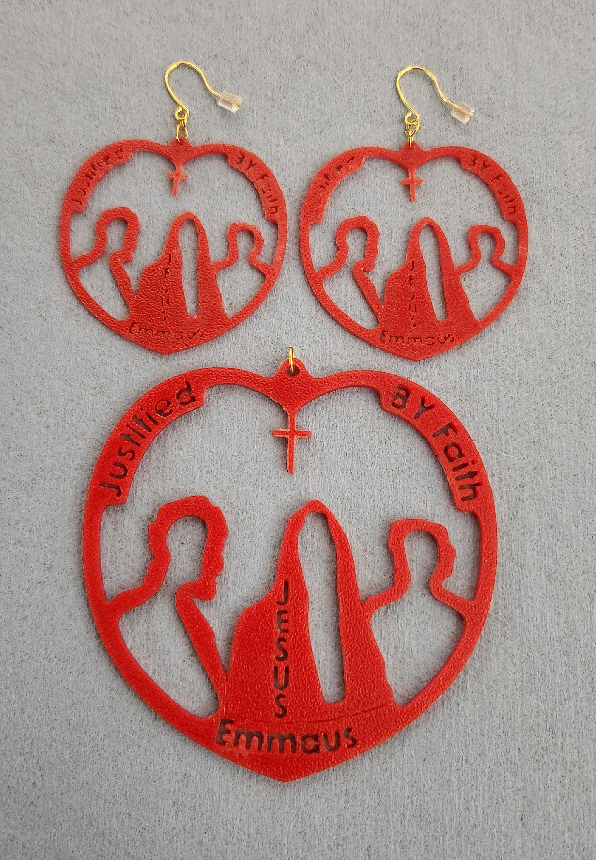 Necklace/Earring Set - 81mm (3.2") long in ABS.  Also, potential Ornament.