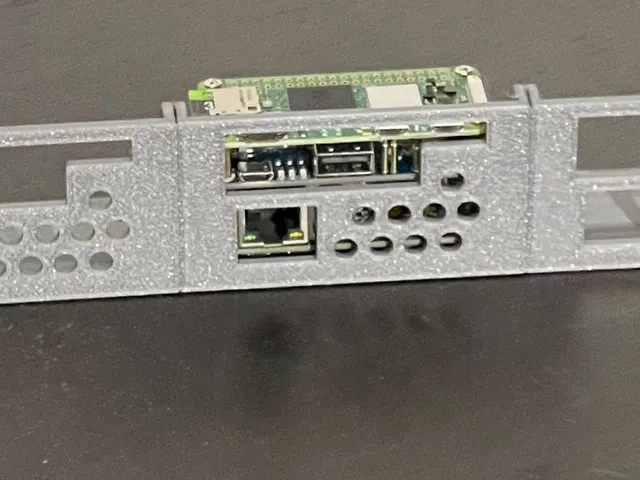 1U Rack Mount System for Waveshare PoE Ethernet / USB Hub HAT for Pi Zero