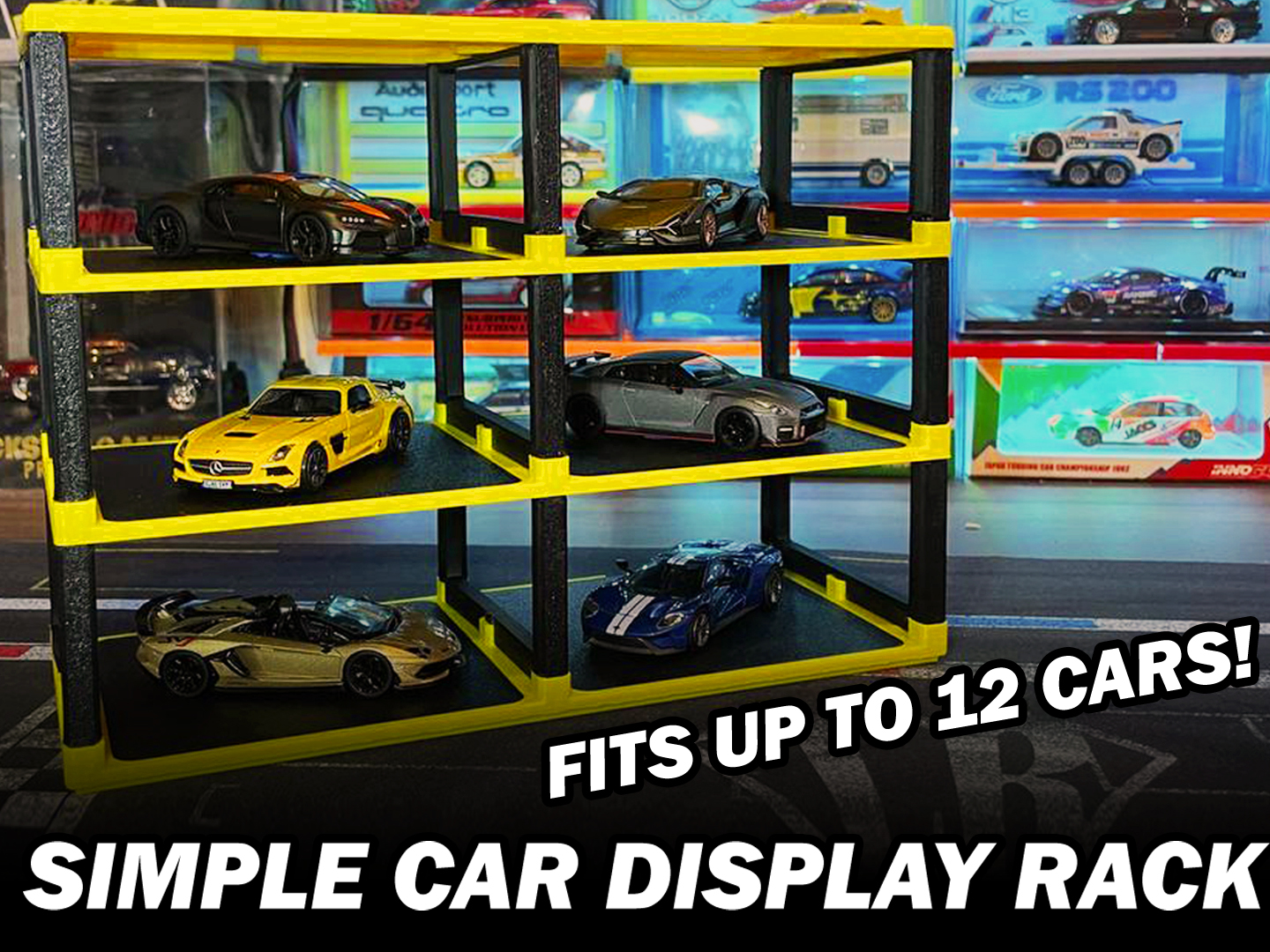 Simple Car Display Rack for Hot Wheels & 1/64 Cars by GigaPenguin