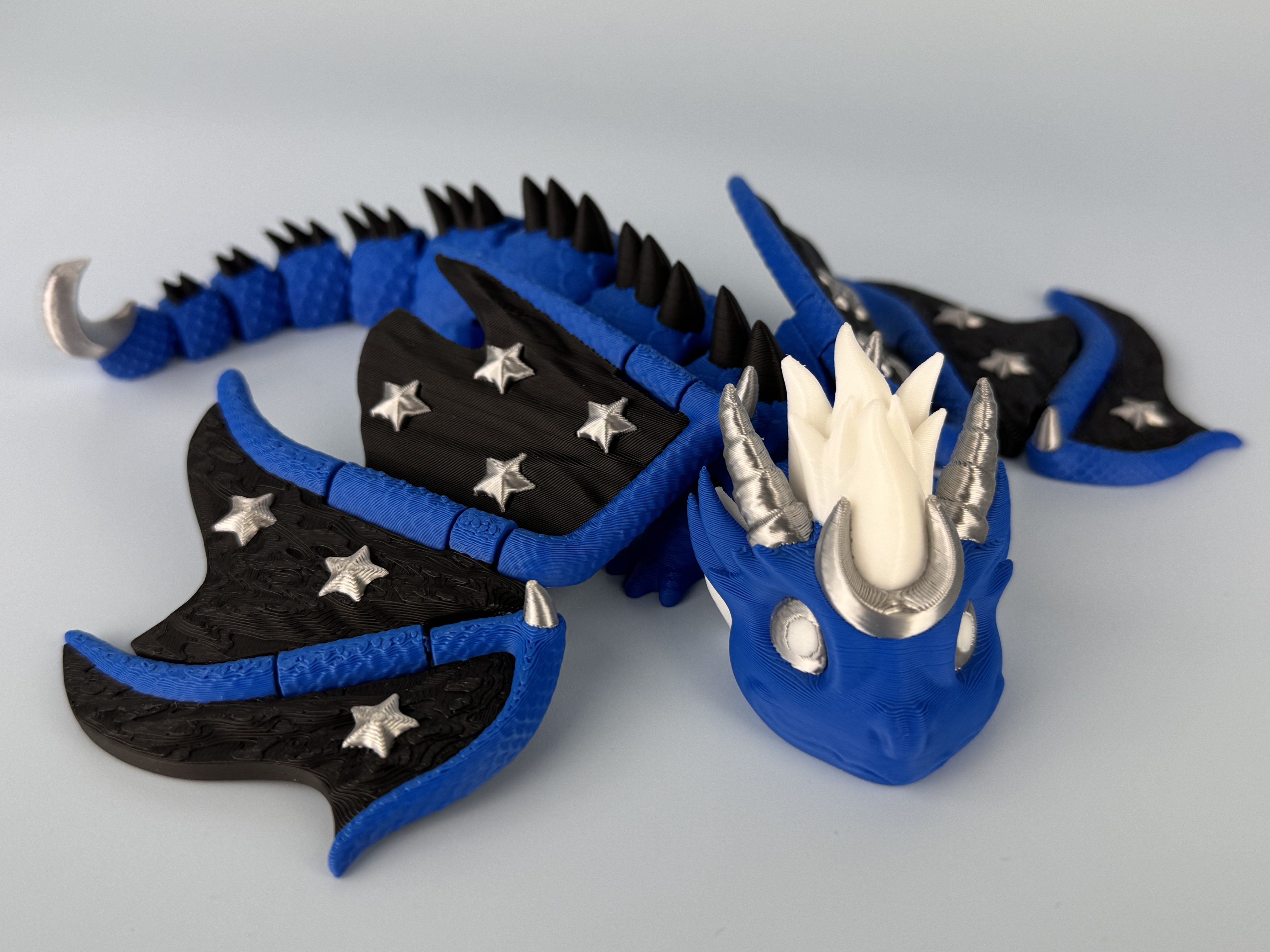 Elder Moon Dragon - Articulated Dragon Figure | Print-in-Place | No Supports