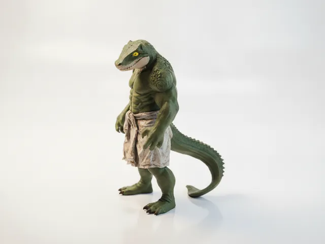 Croc Man Humanoid Reptile Figurine 3D Printable