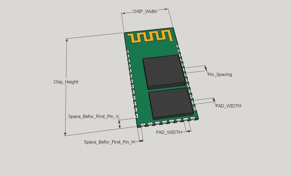 Miniatura 3 do modelo 3D Customisable Module Socket for ESP8266 HC-05 etc