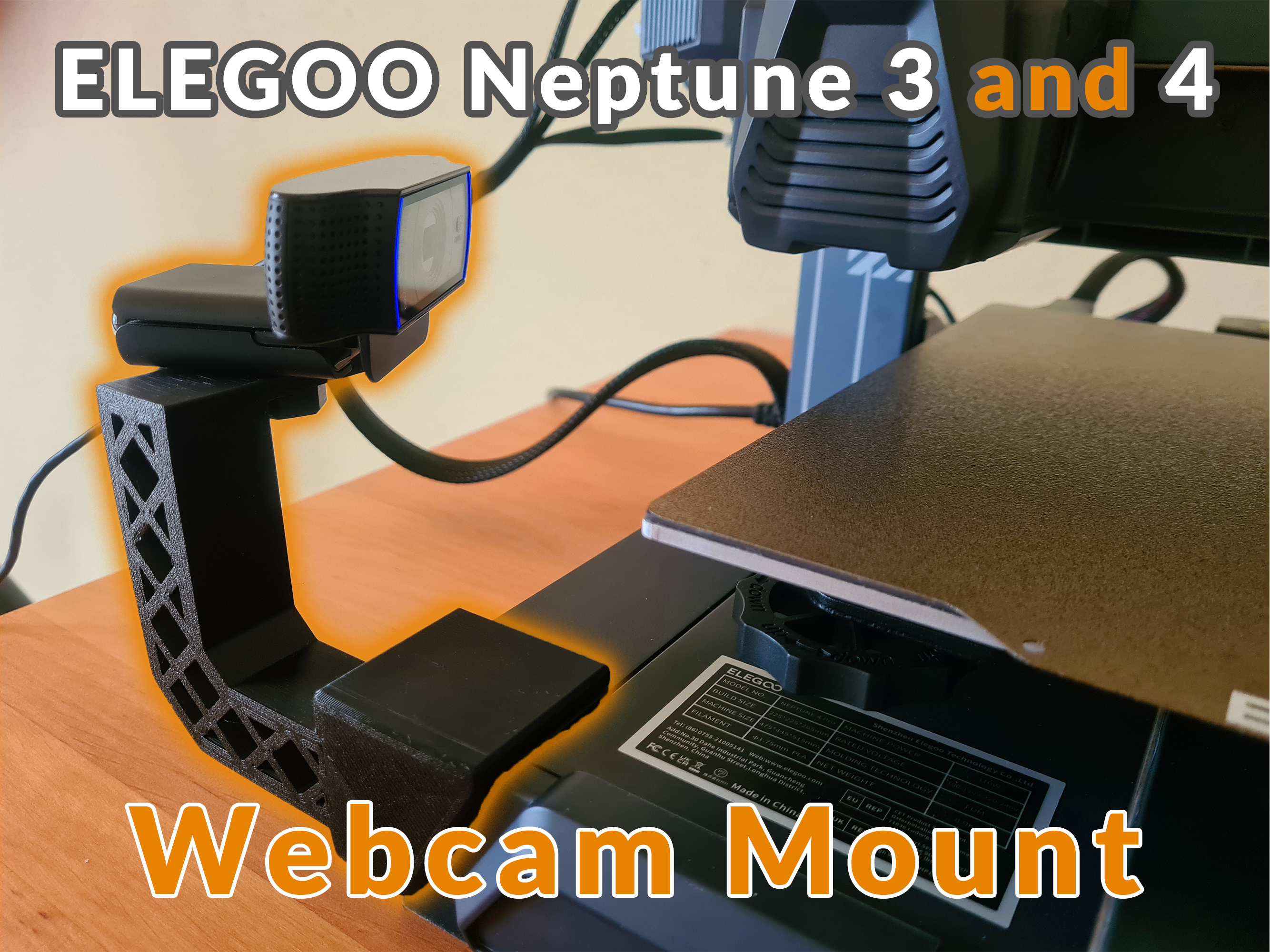 Elegoo Neptune 3 and 4 webcam mount (clip on) by Molodos, Download free  STL model