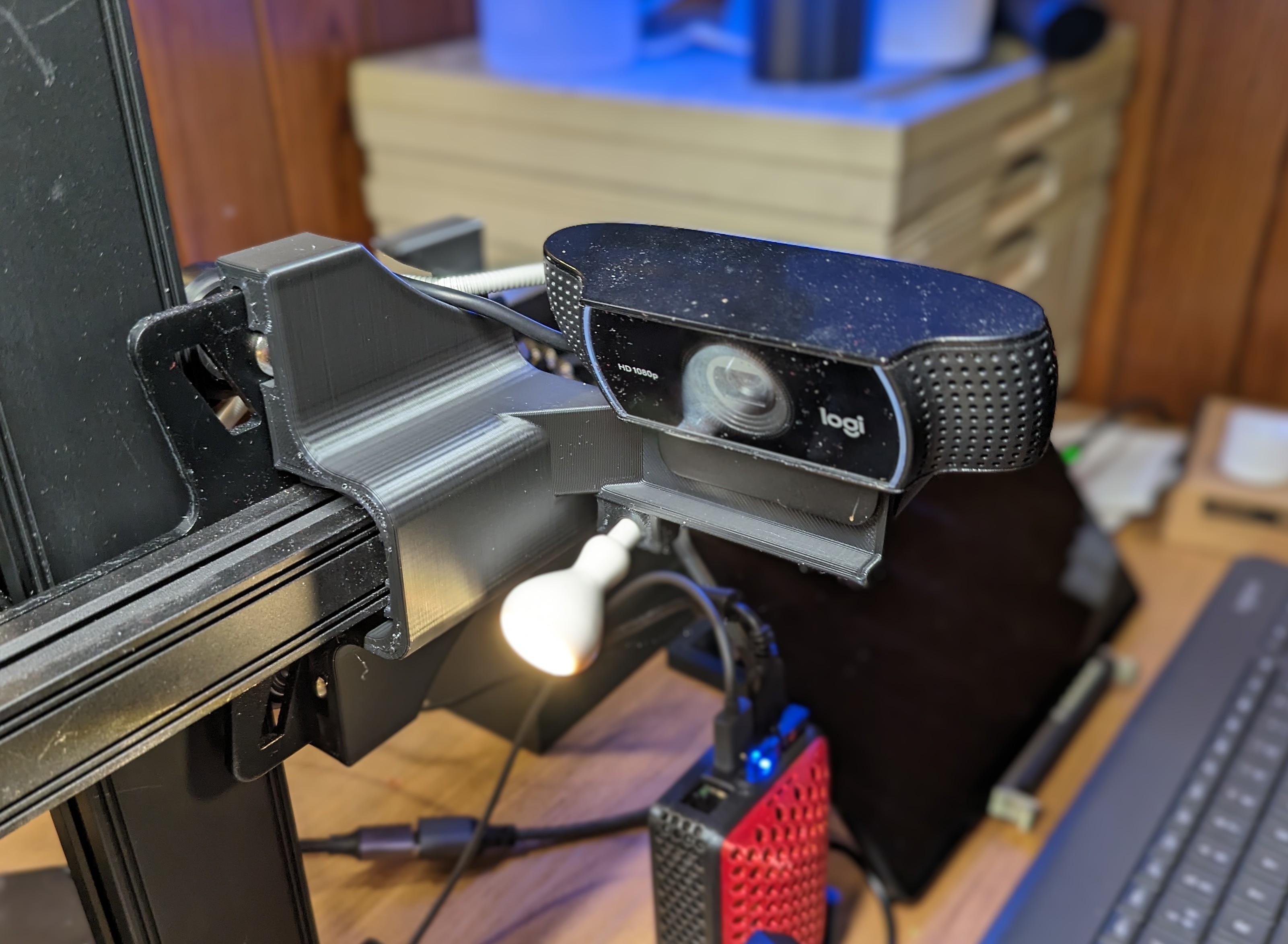 Ender 3 S1 / S1 Pro Camera Mount for Logi C920 with IKEA Jasjö  Lamp clip