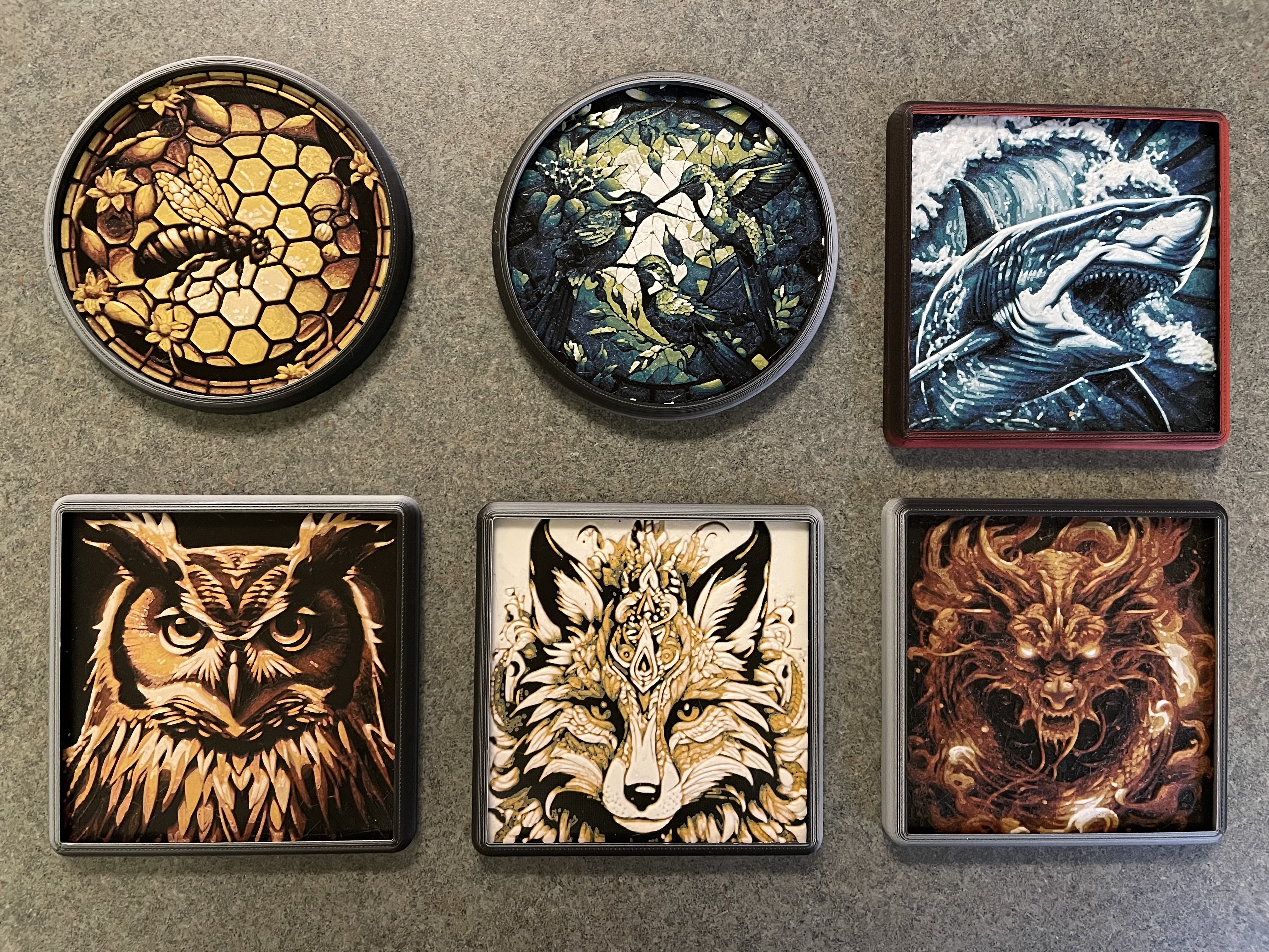 Animal Coasters - HueForge