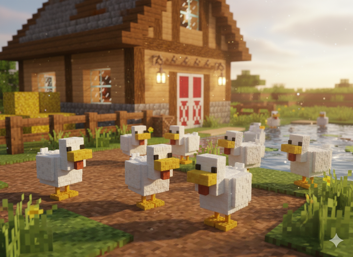Miniatura 3 do modelo 3D Minecraft Chicken Duck