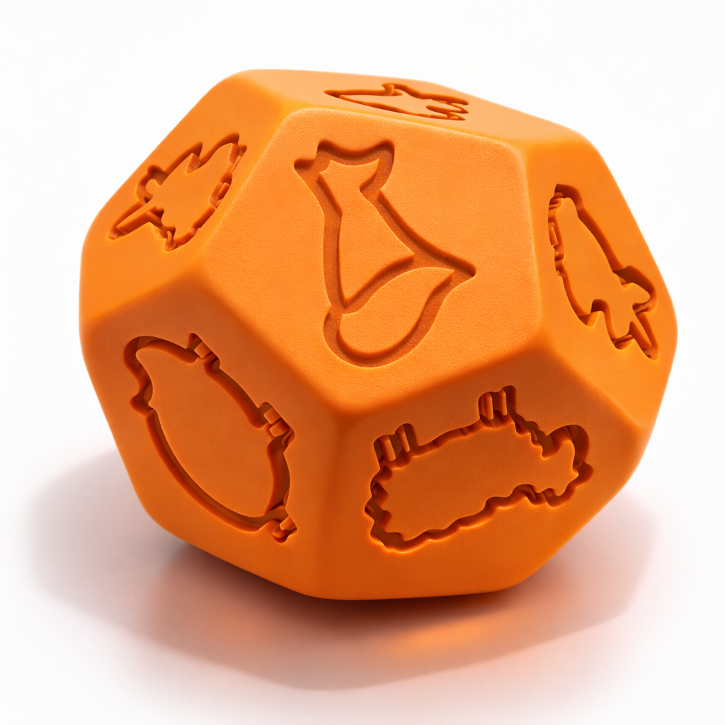 Super Farmer game dice – animal-themed dodecahedron d12