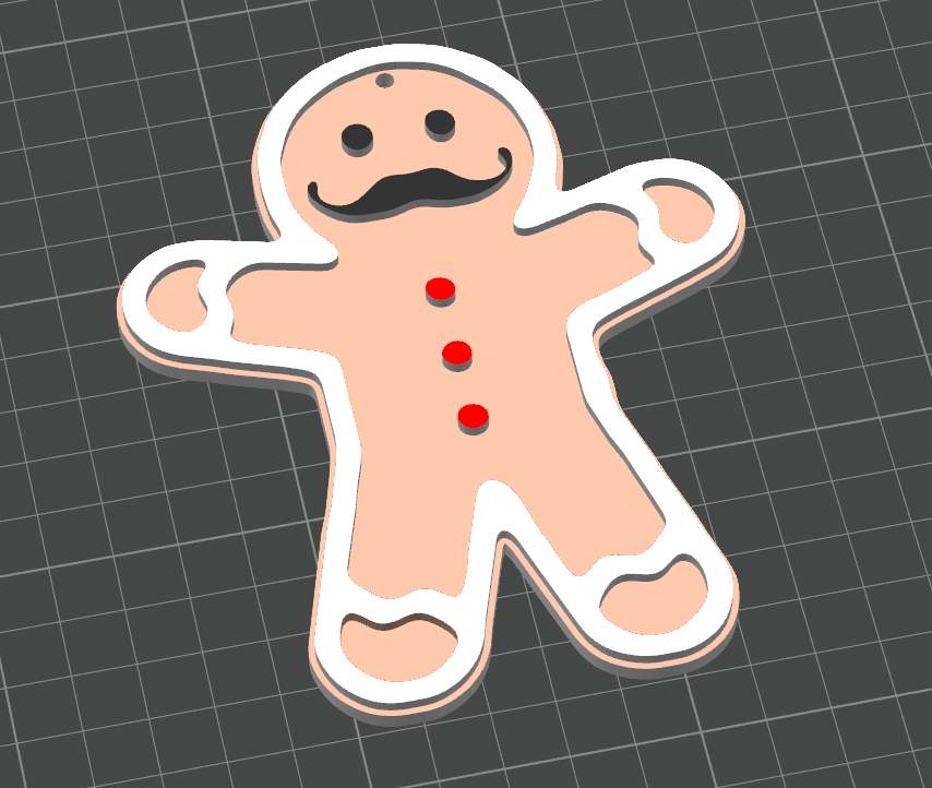Gingerbread with moustache tree decoration