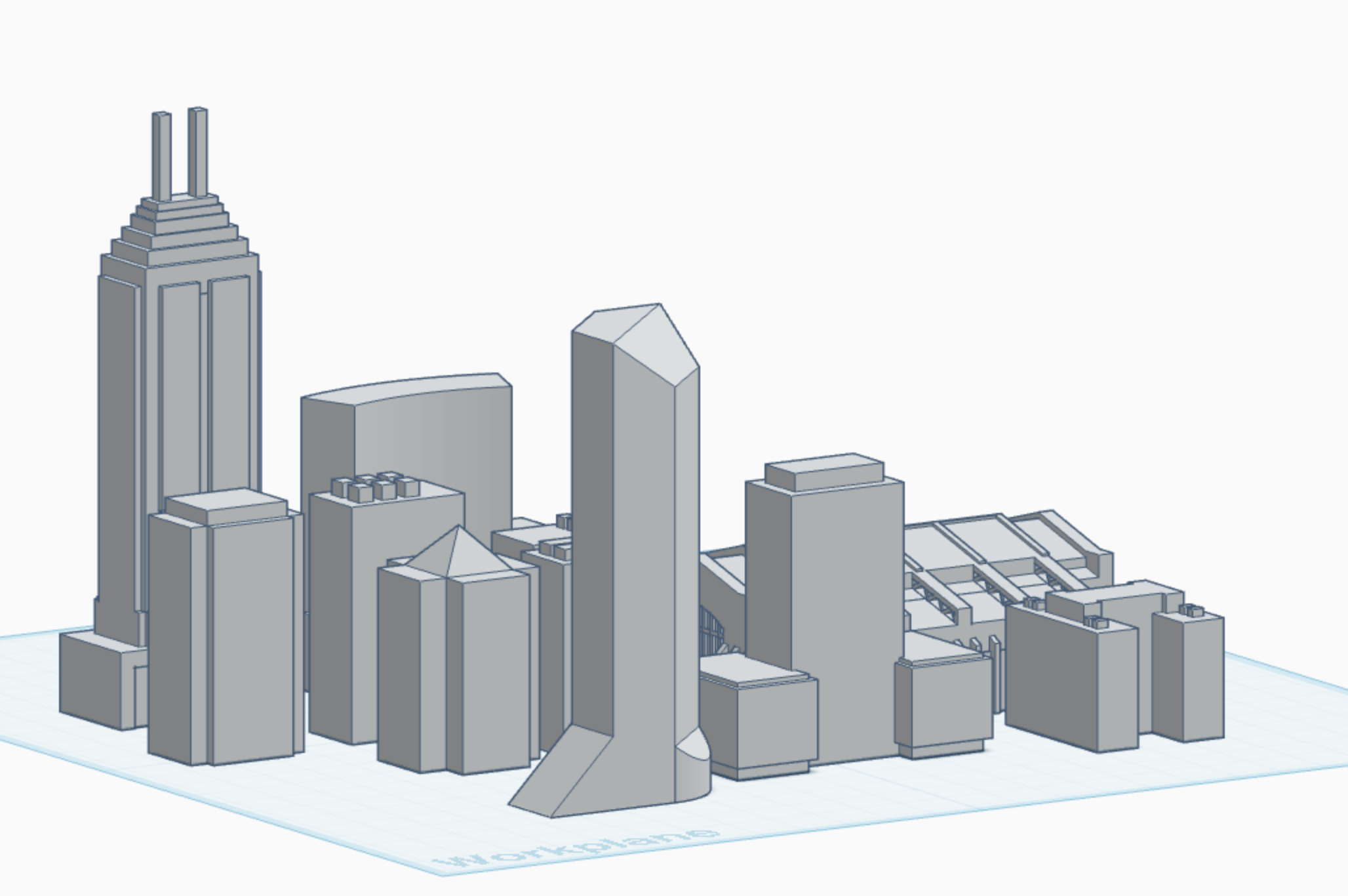 simplified Indianapolis buildings 3D model