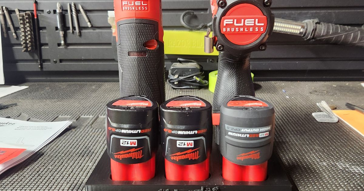 Milwaukee M12 Tool Holder by jasondilts Download free STL model