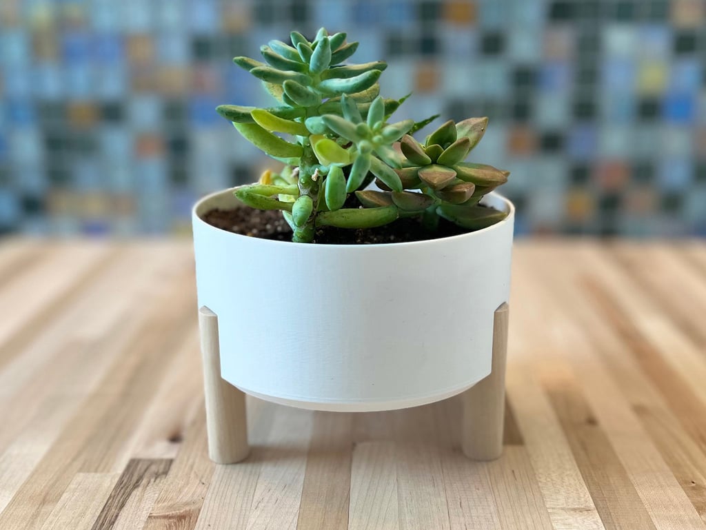 Round Midcentury Planter - 6"