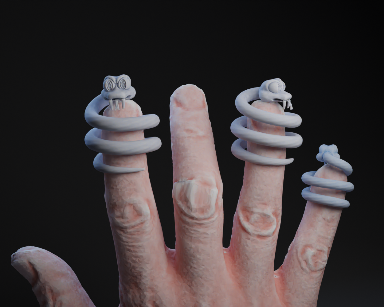Coily finger puppet + Qbert Model