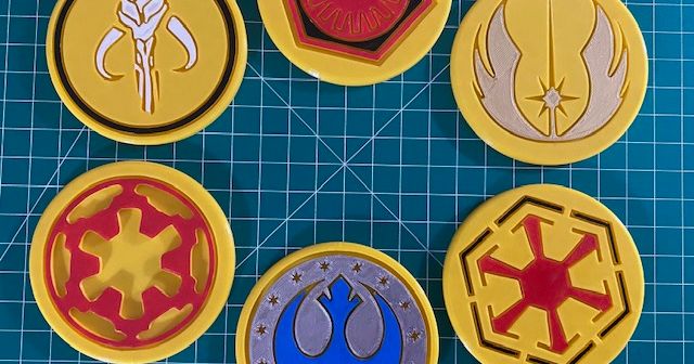 Star Wars Inspired Emblems 4.25 Wood Coasters (Set of 4) 23 Designs