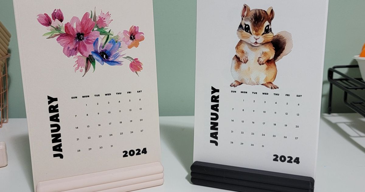 Minimalist Desk Calendar Stand by Elmi Treasures | Download free STL ...