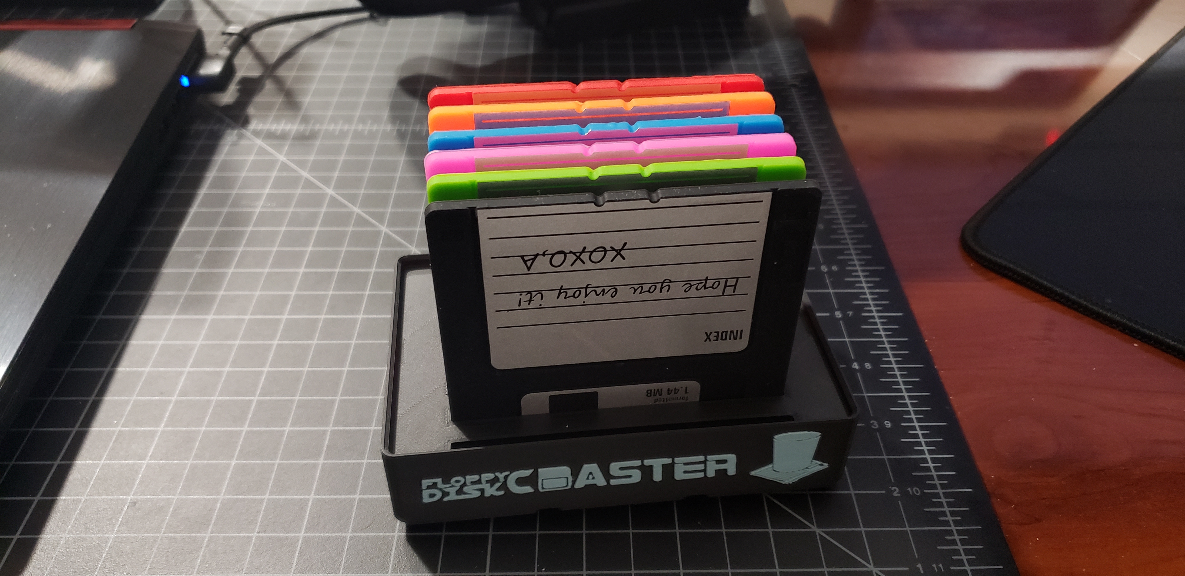 3.5" Floppy Disk Coaster Holder - Gridfinity 3D model thumbnail