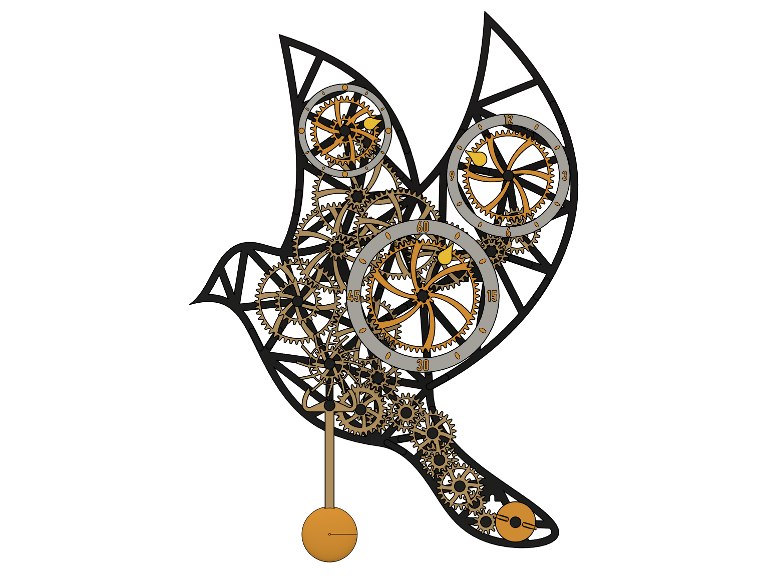 Miniatura 6 do modelo 3D Mechanical wall clock