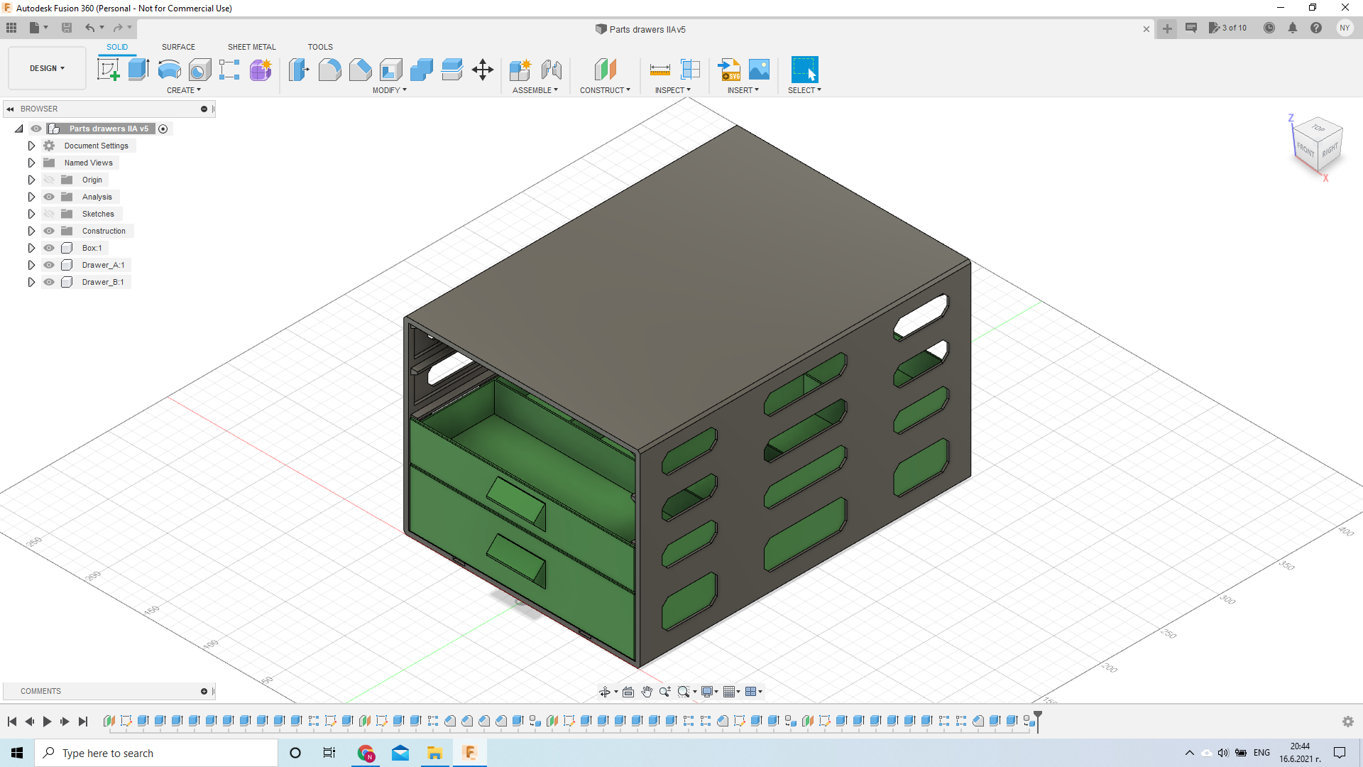 Box with drawers parametric by Yanev | Download free STL model ...