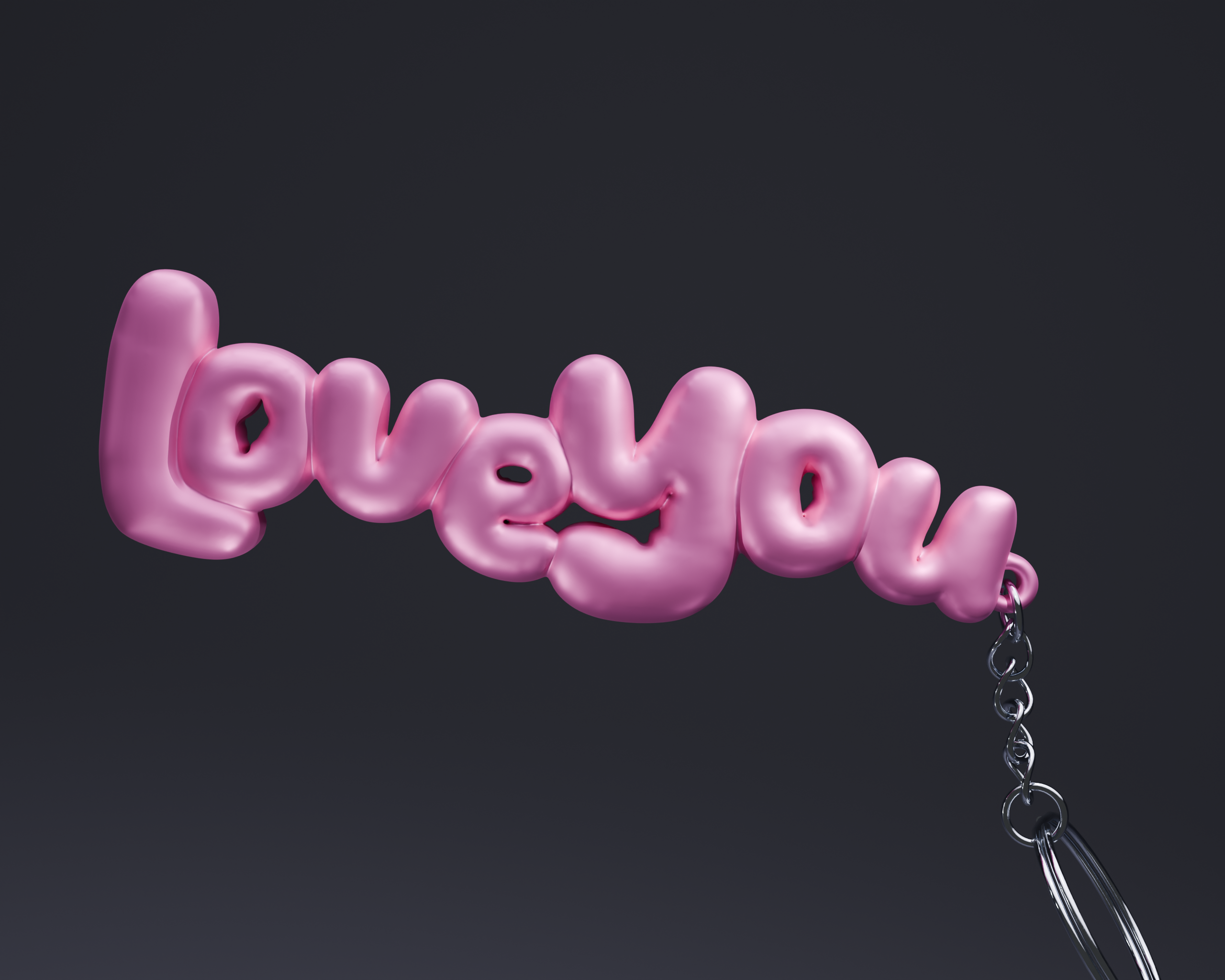 "LOVE YOU" BUBBLE KEYCHAIN ( LOVE & MOM COLLECTION )