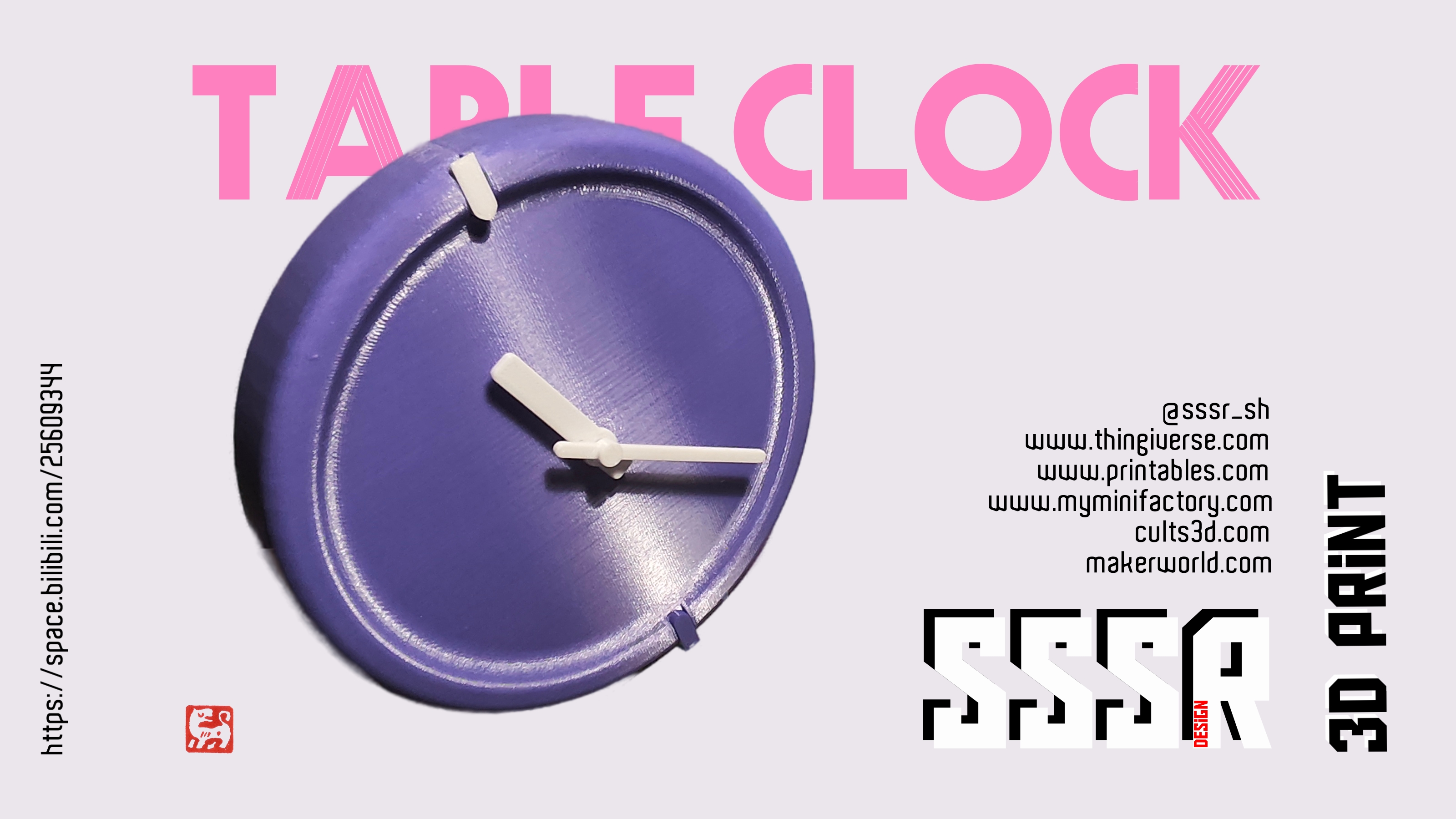 Table clock by sssr sh download free stl model printables
