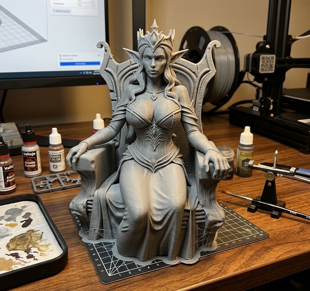 elf queen on the throne