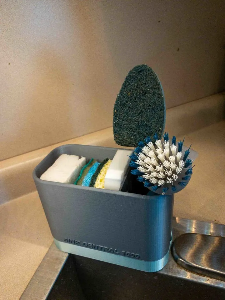 Kitchen sink caddy sponge holder scratcher holder cleaning brush holder  sink organizer(Grey)