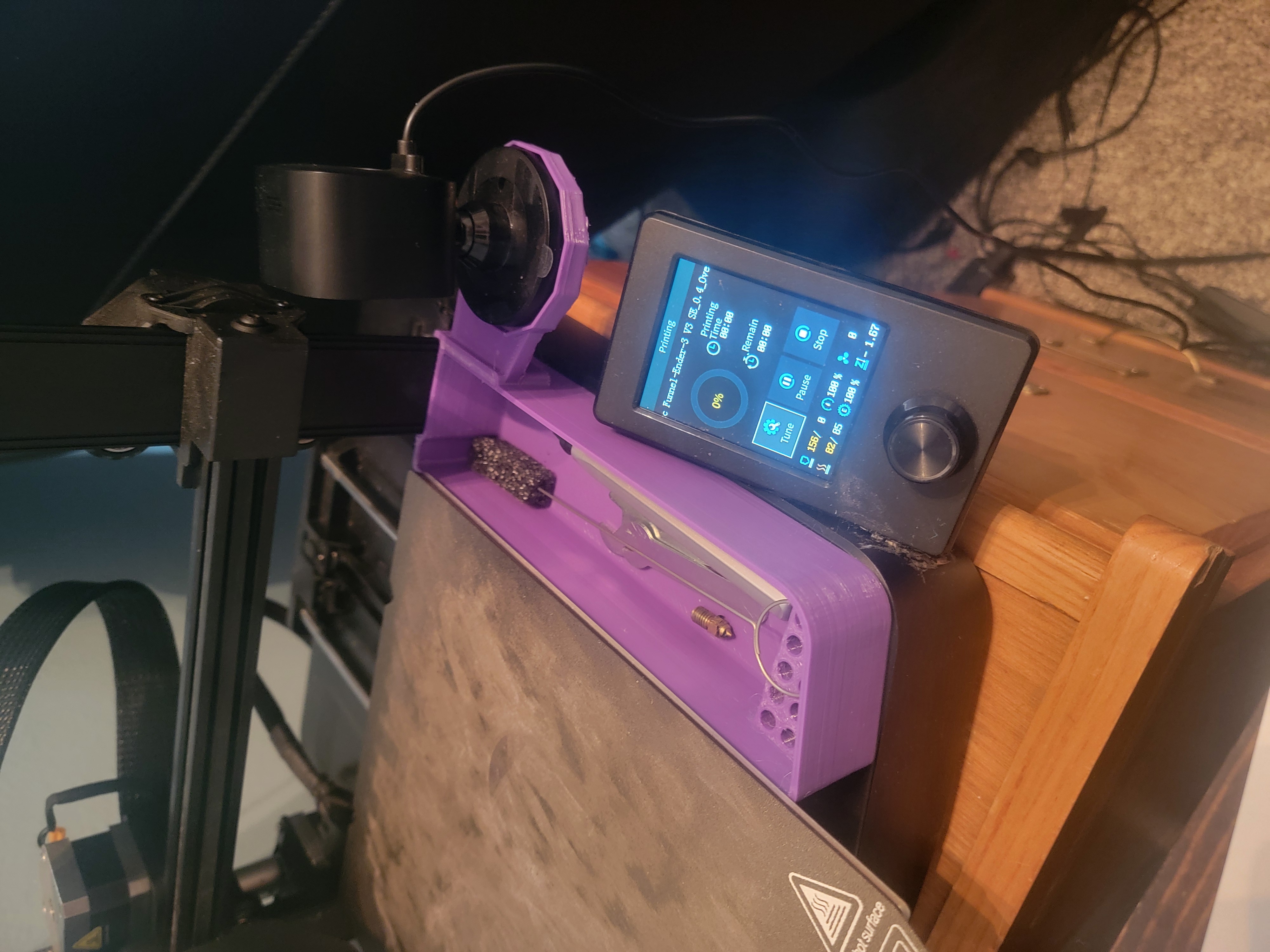 Ender 3 V3 SE Right Side Tray with Blink Mini Camera Mount and Nozzle Tray