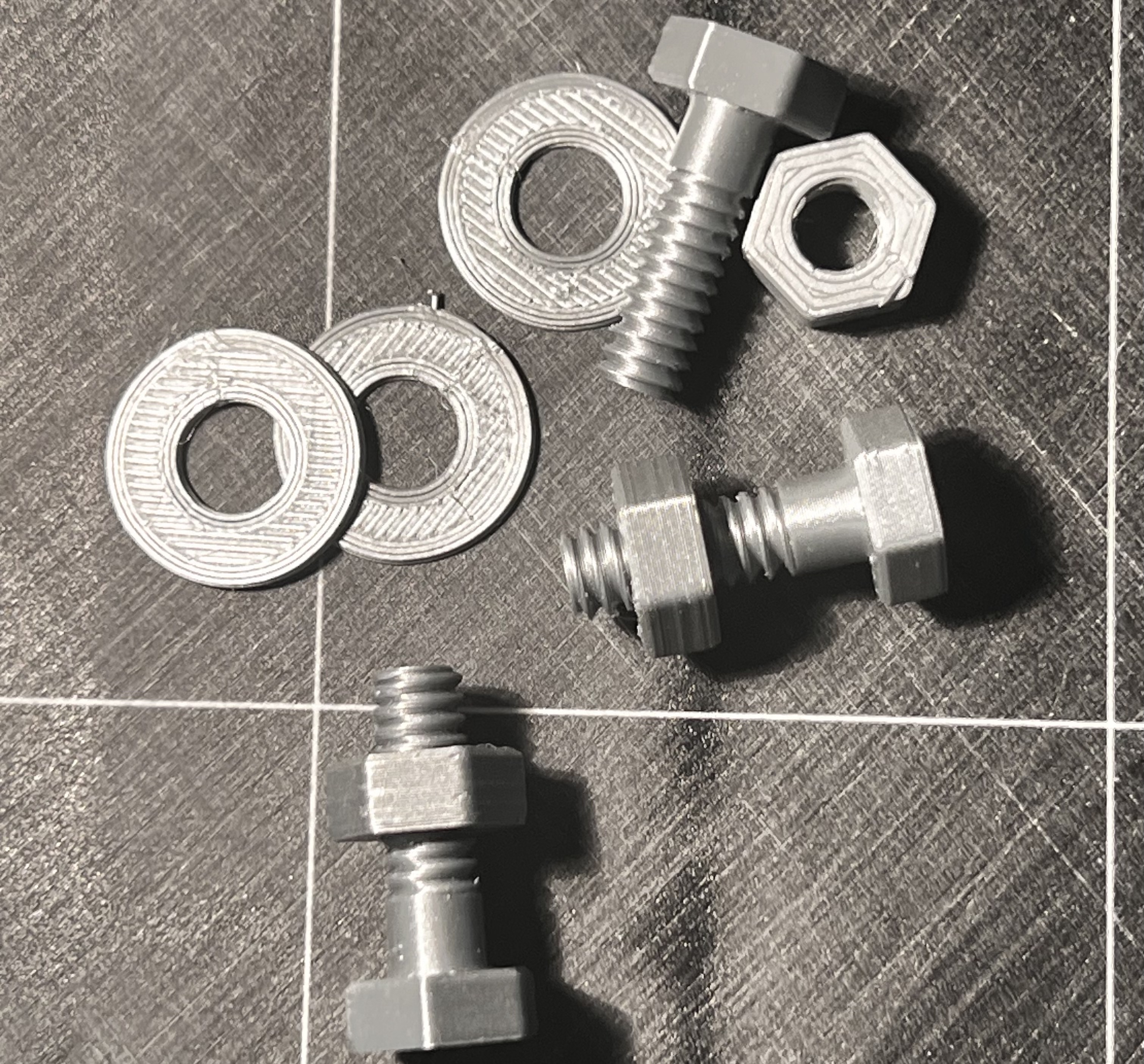 1/4”x20 bolt, nut and washer
