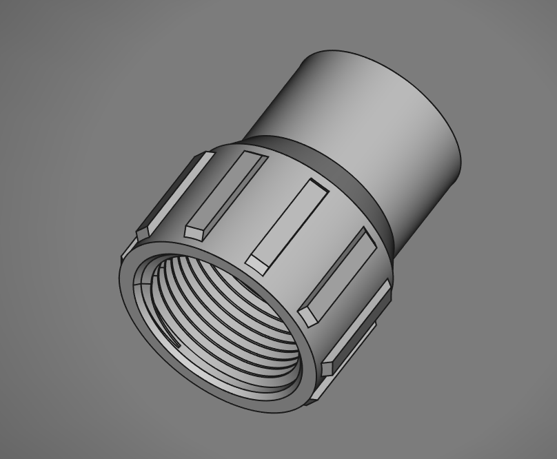 NPT Threaded Pipe Reducer Coupling Von Thing Werks Kostenloses STL Npt threaded pipe reducer coupling von thing werks kostenloses stl