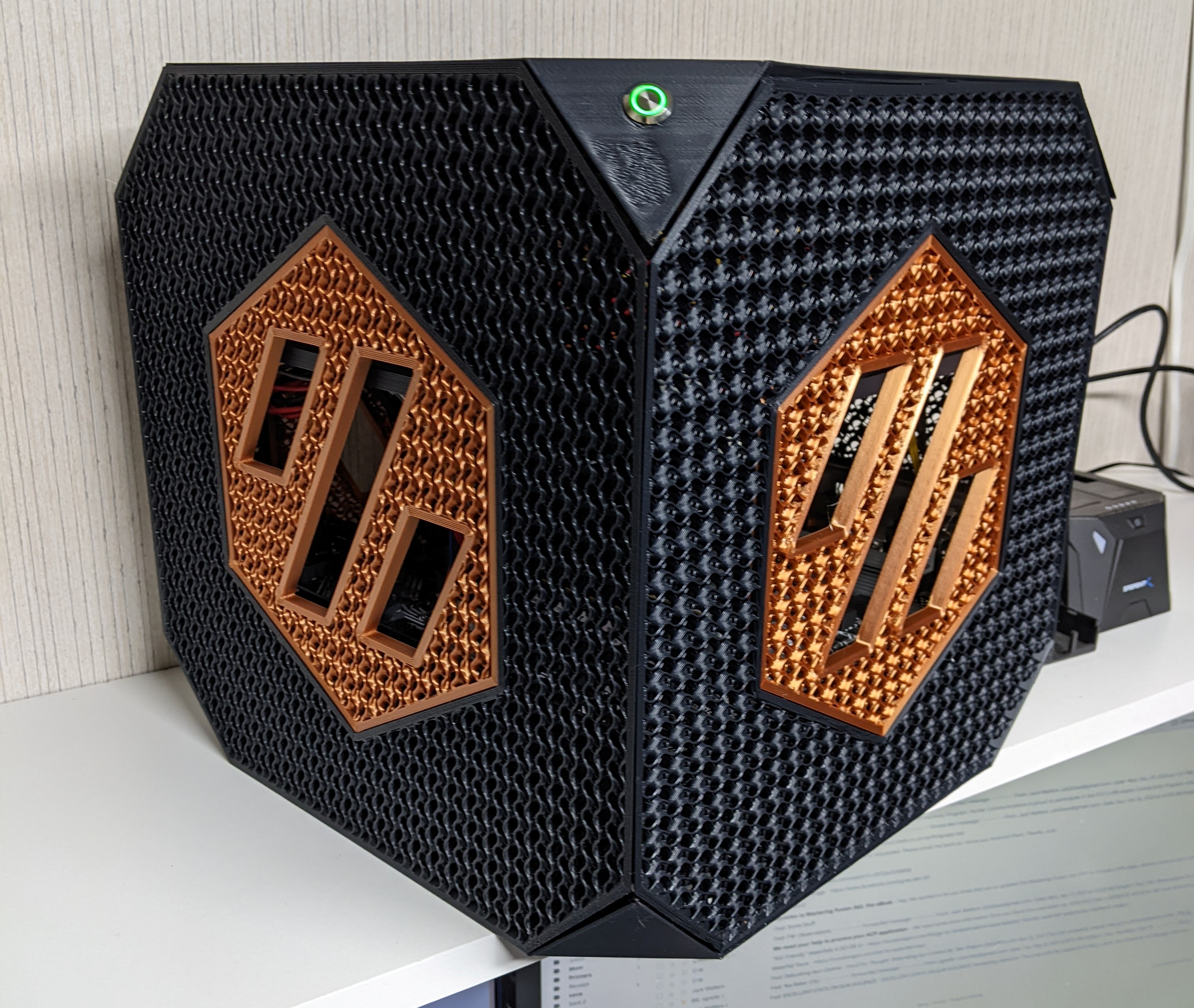 Voron cube mATX PC case with ATX power supply
