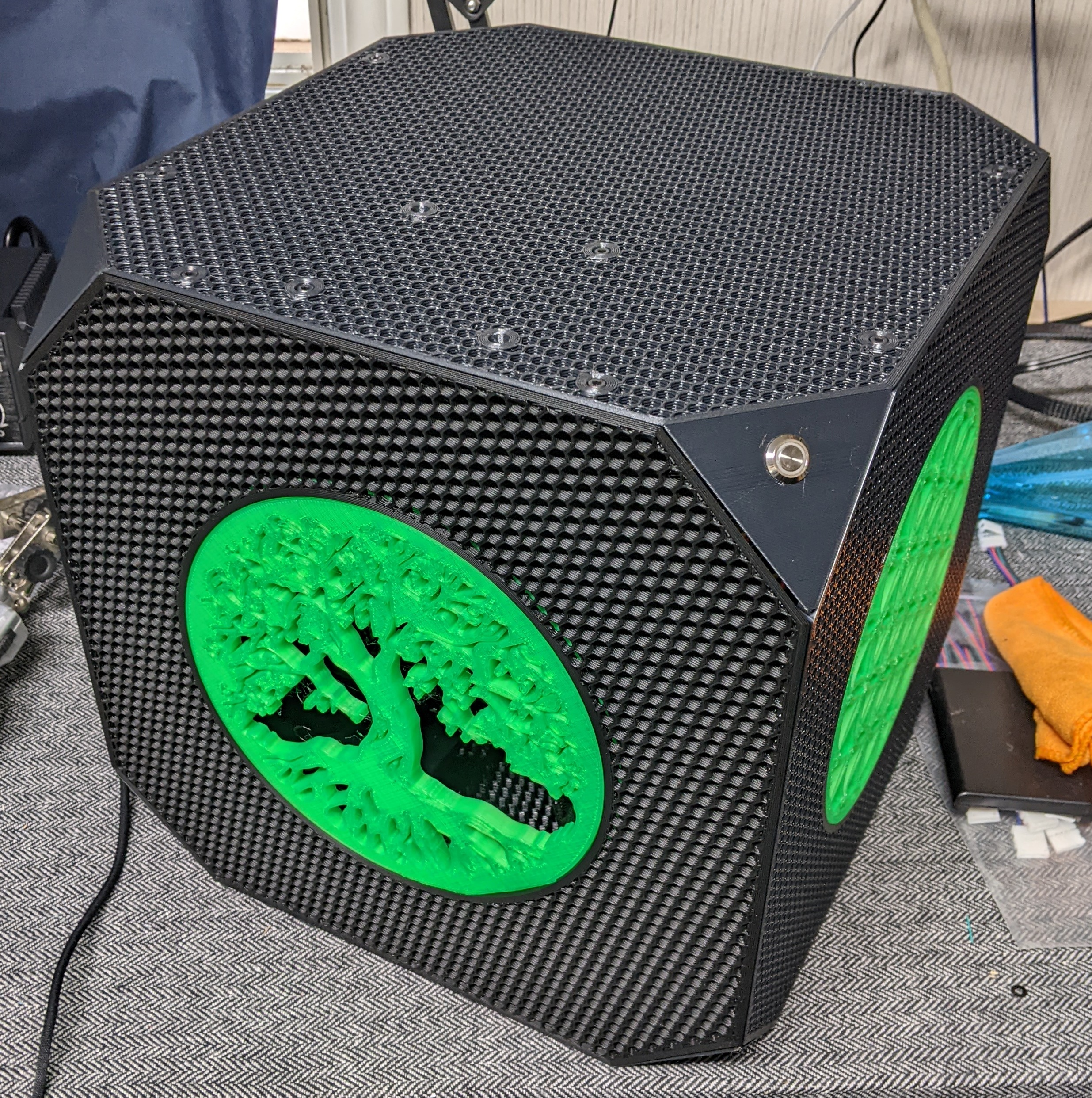 Cube mATX PC case with ATX power supply