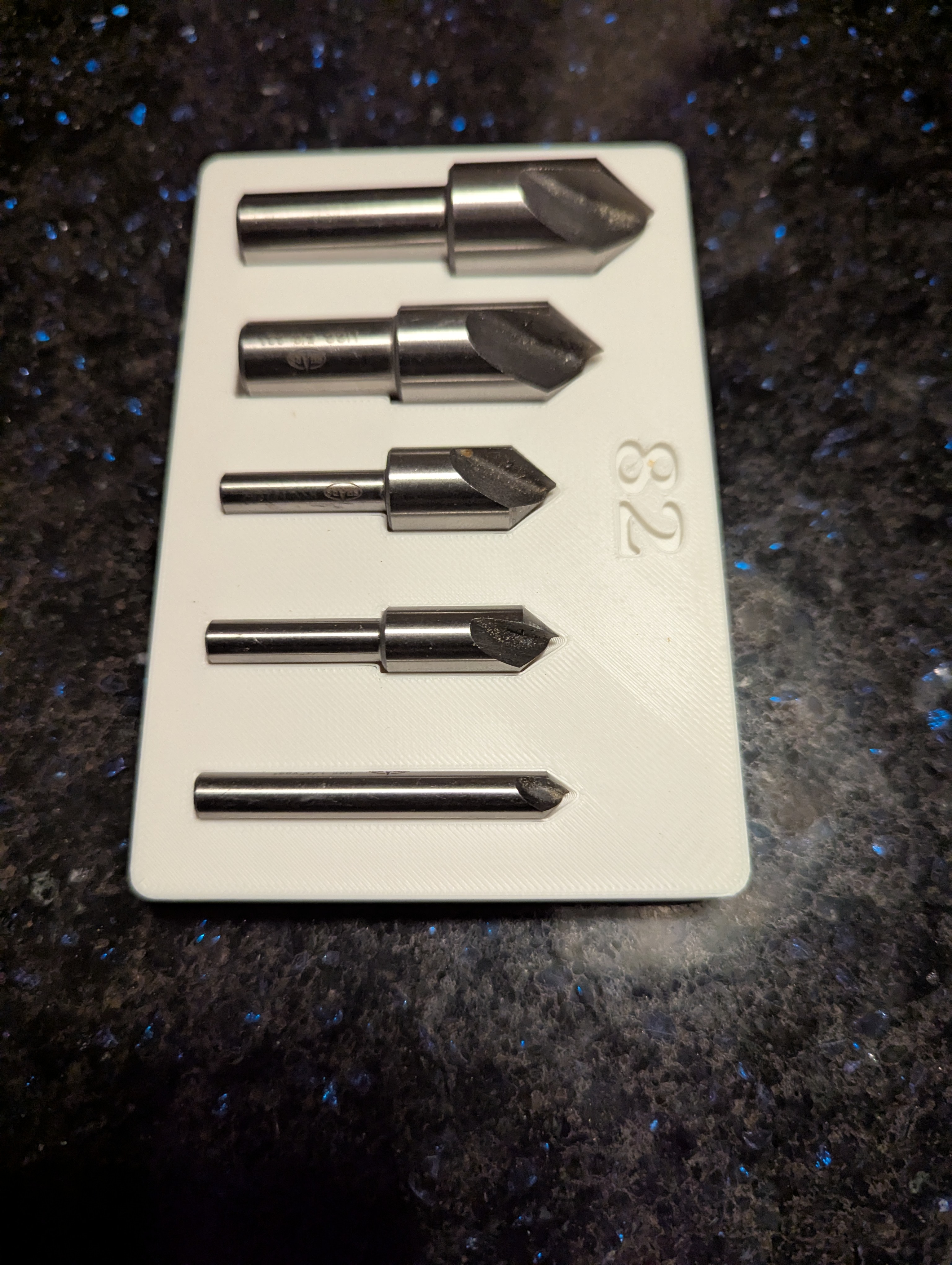 Single Flute Countersink Trays - Gridfinity