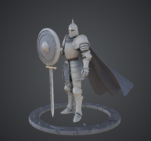 Armoured Knight with Shield and Sword – Classic Fantasy Warrior