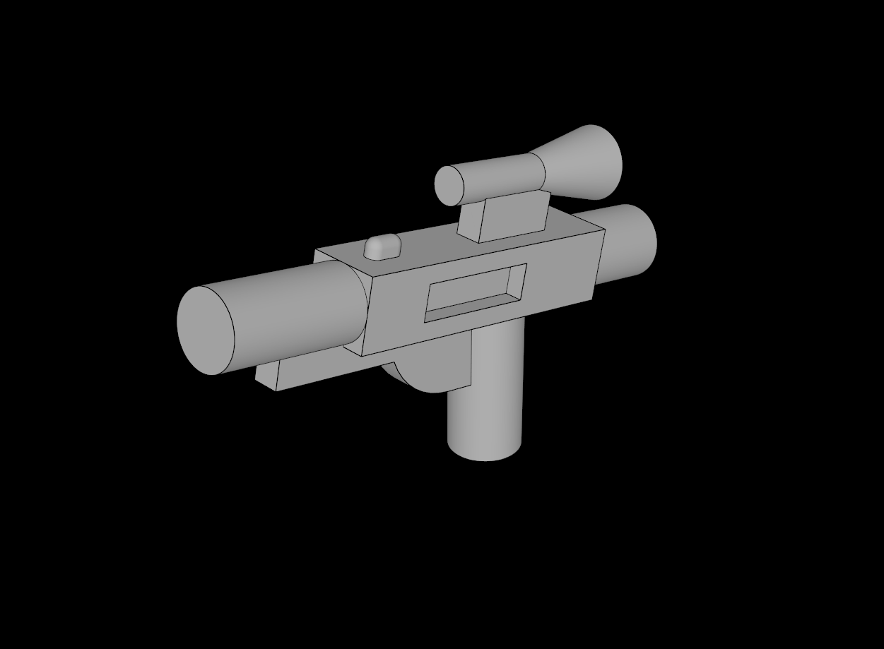 Lego Compatible (58247.dat) Minifig Gun Short Blaster