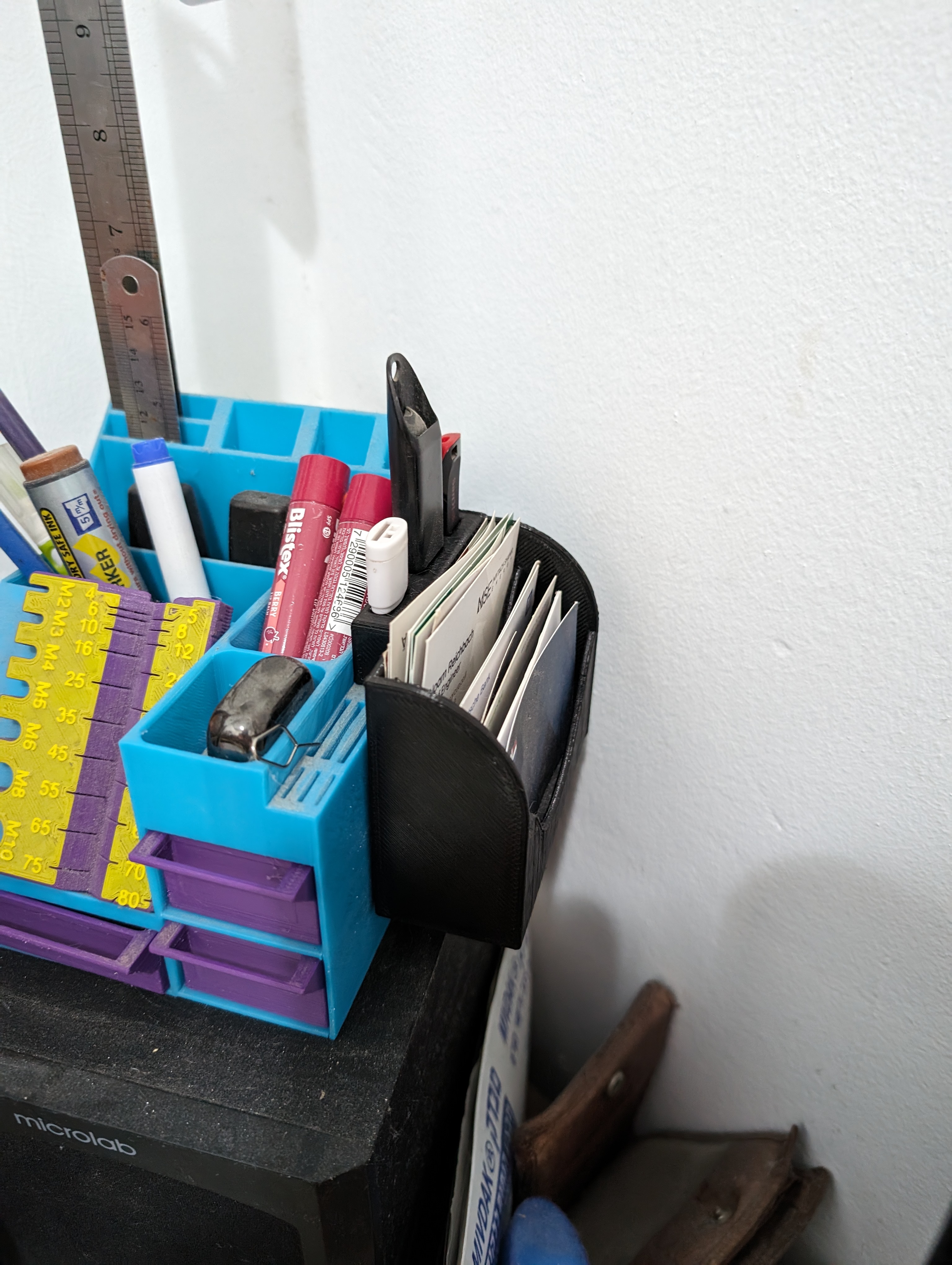 business cars addition to a desk organizer