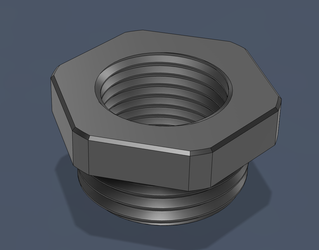 Adapter 1/2’’ NPT to M16 3D model