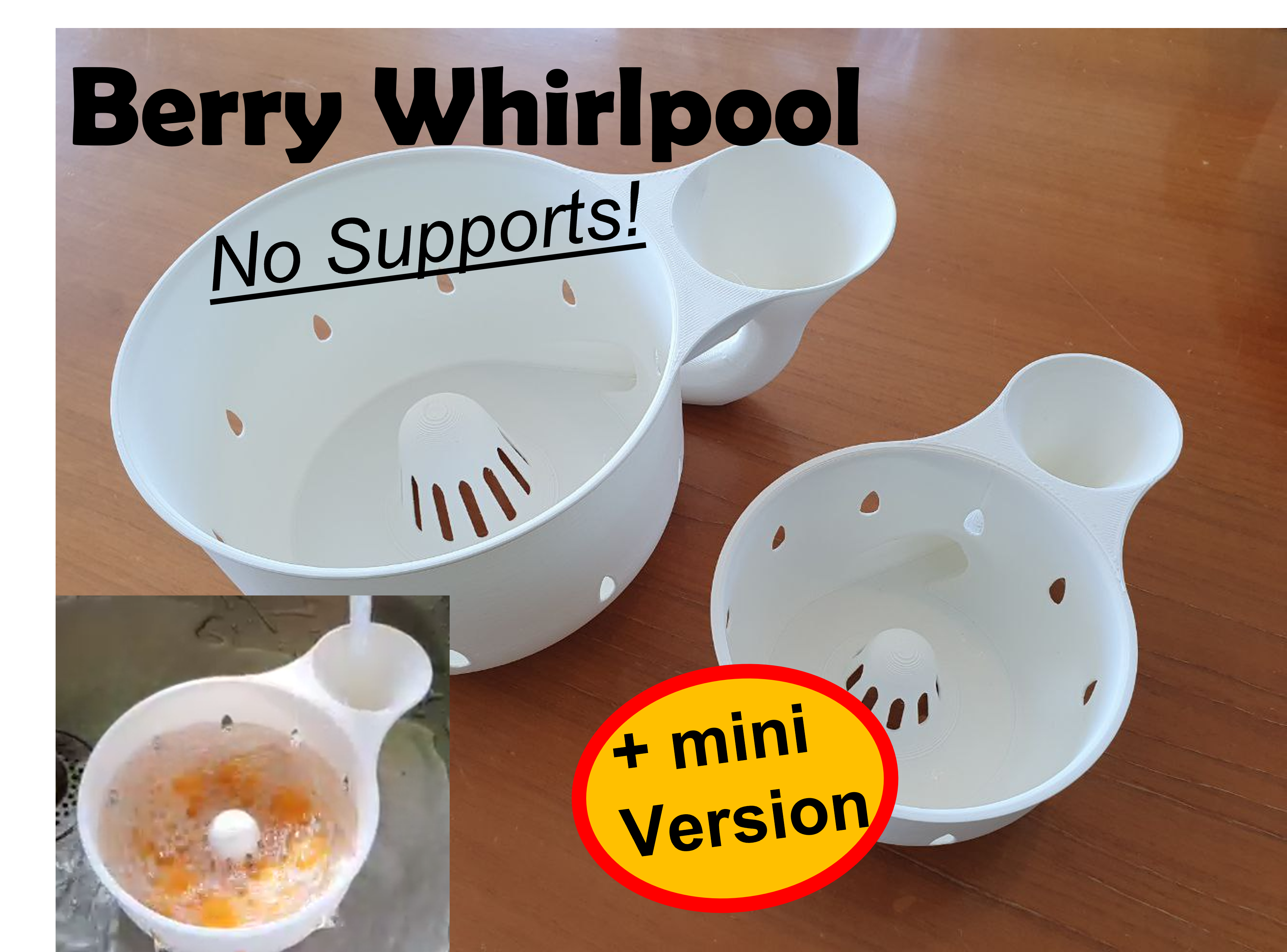 Berry whirlpool- One Piece -supportless -3D print optimized- compact