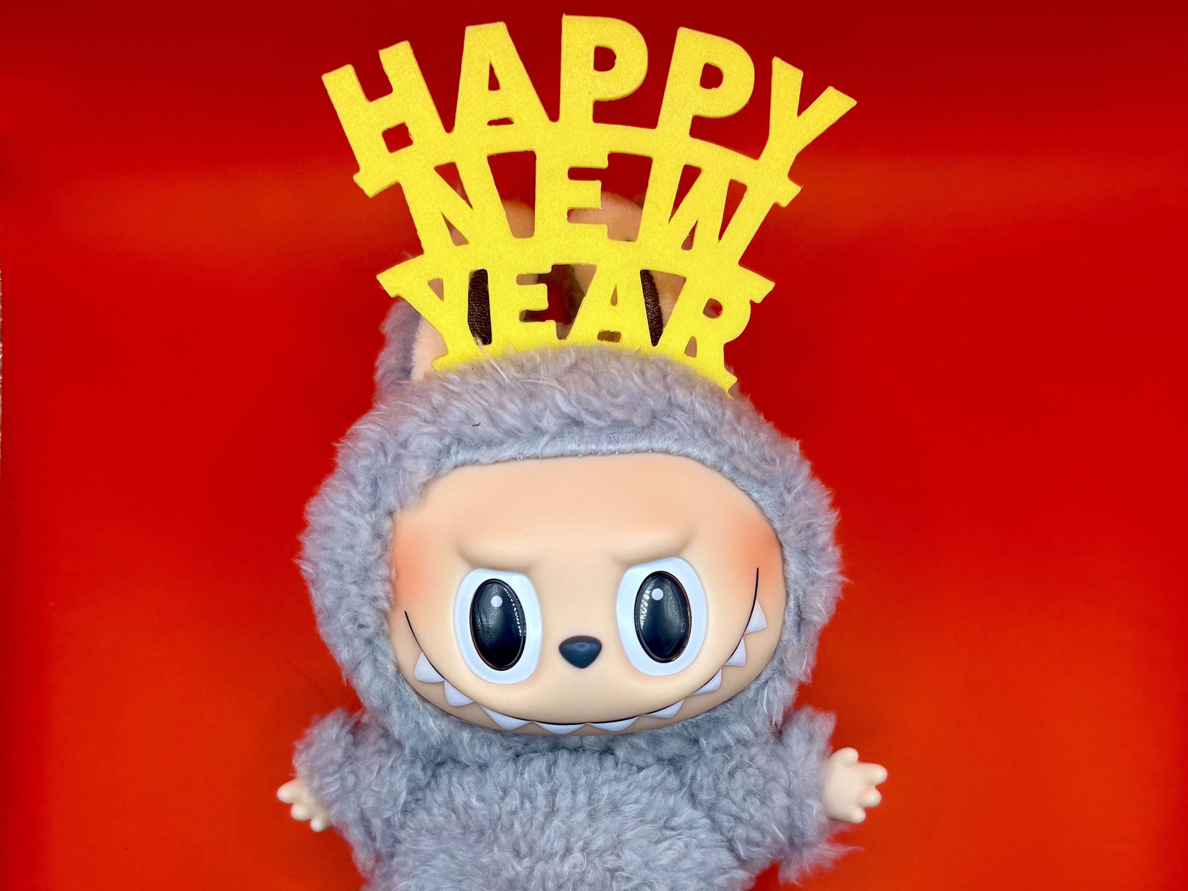 Happy New Year Labubu Headband Topper