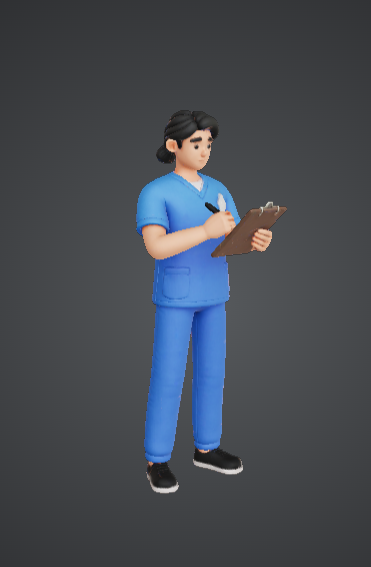 Nurse with Clipboard 3D Printable Model – Healthcare Worker Figure