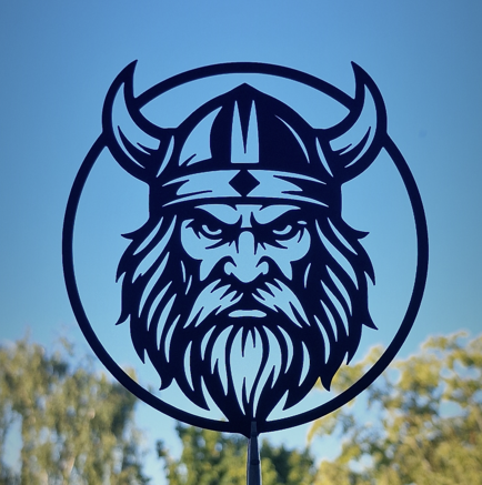 Bold Viking horned helmet head silhouette