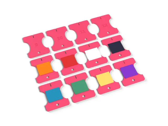 Floss Bobbins - 16 Numbered Thread Cards for Embroidery and Cross Stitch, No Supports (OpenSCAD)