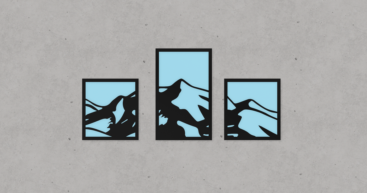 Mountains Wall Art 3D Mural Triptych by CuriousCoon Download free