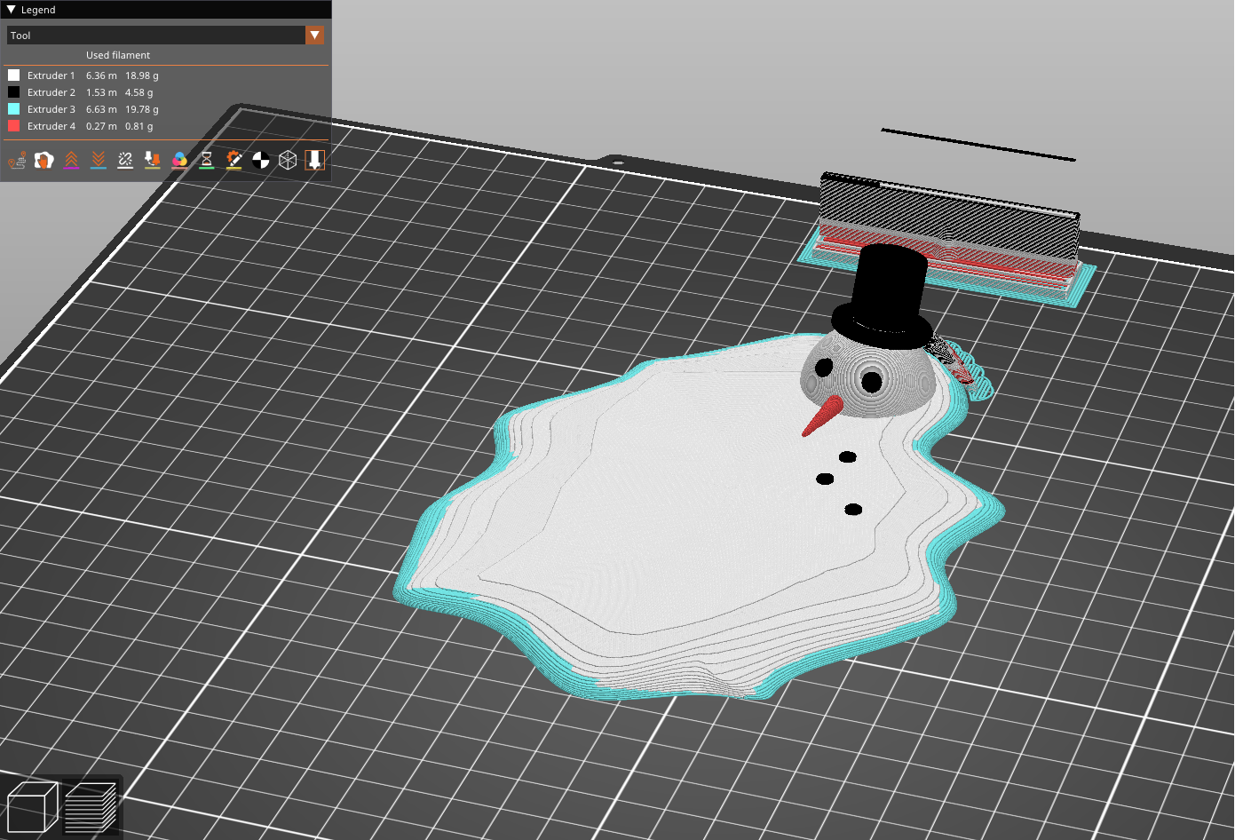 Melting Snowman Coaster 4 Color REMIX
