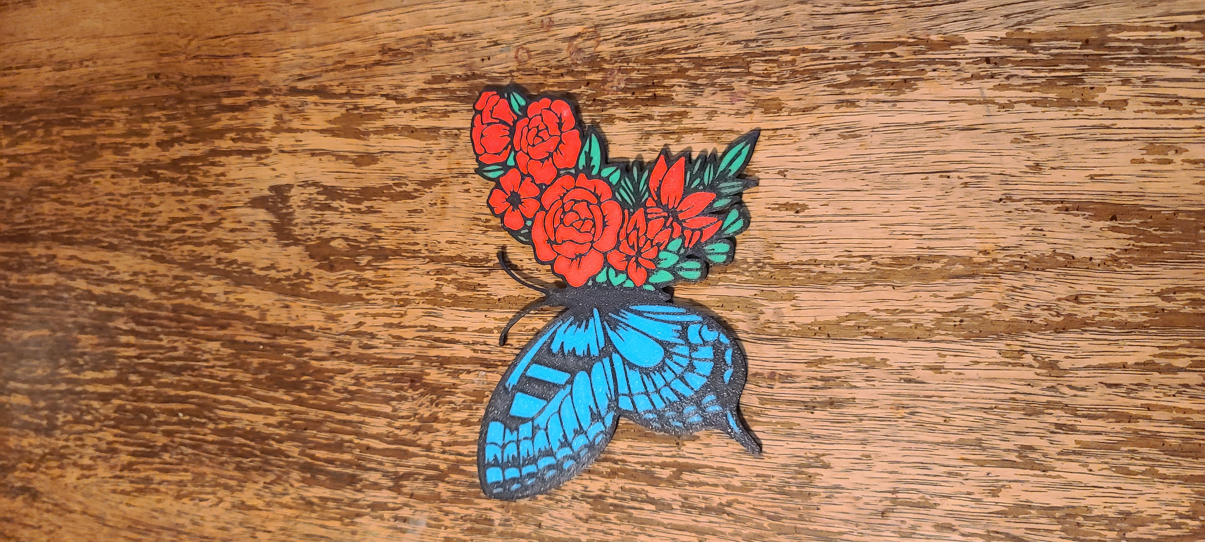 Flower Butterfly with hanging loop