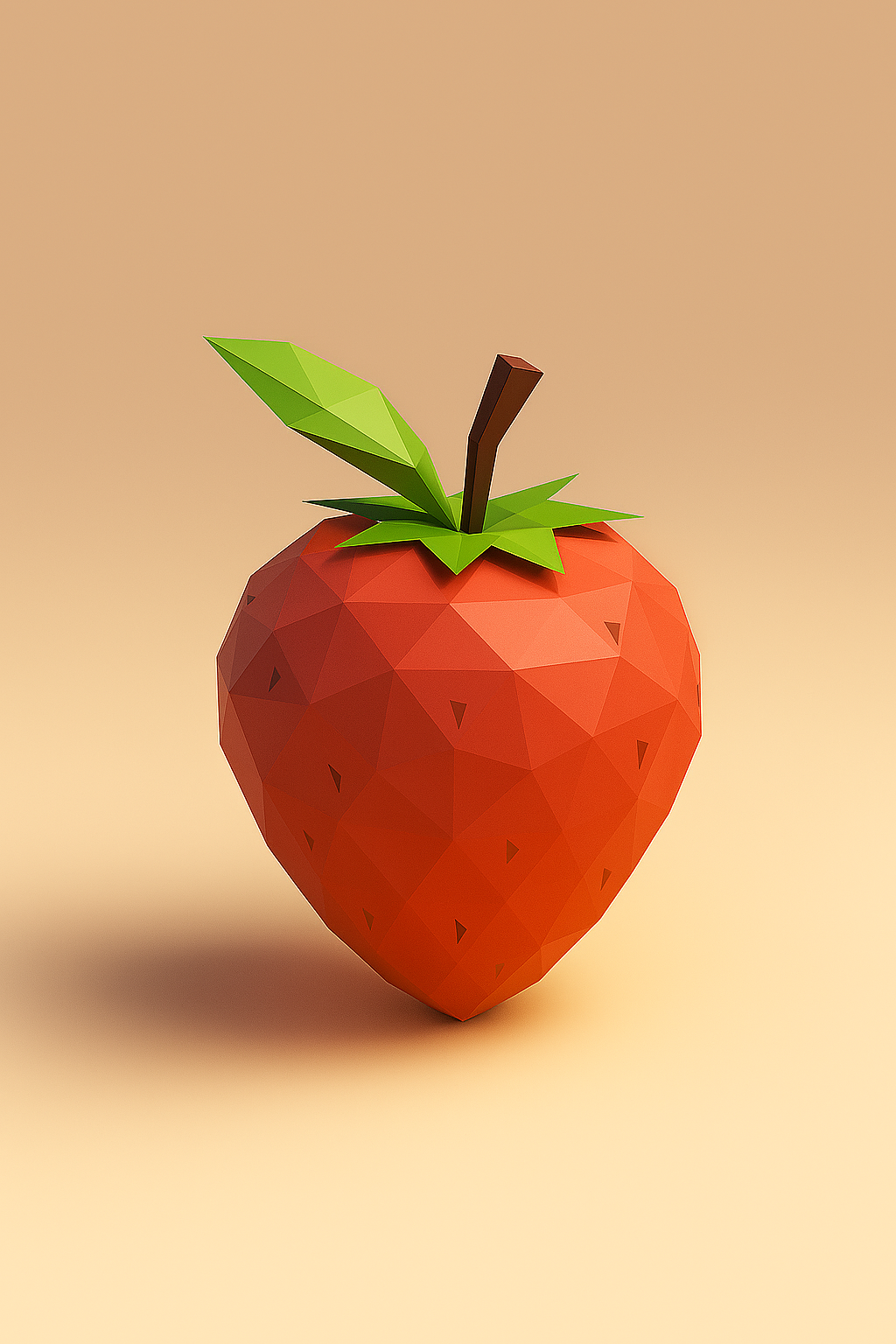 Low Poly Strawberry 3D Model