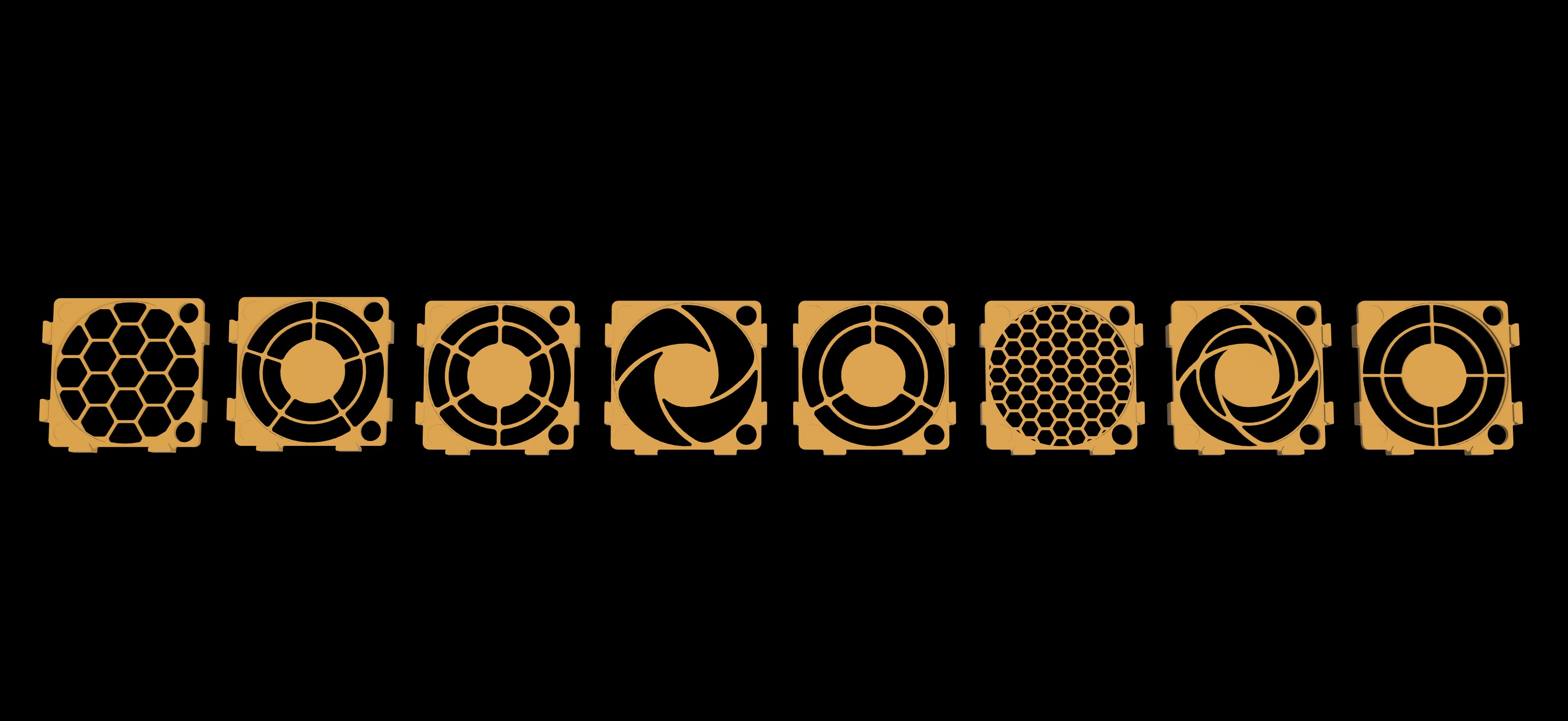 Fan grill/cover - Prusa MK4 Version! - 8 designs
