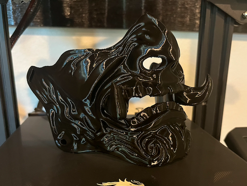 Samurai Oni Mask (remix) 3D model thumbnail