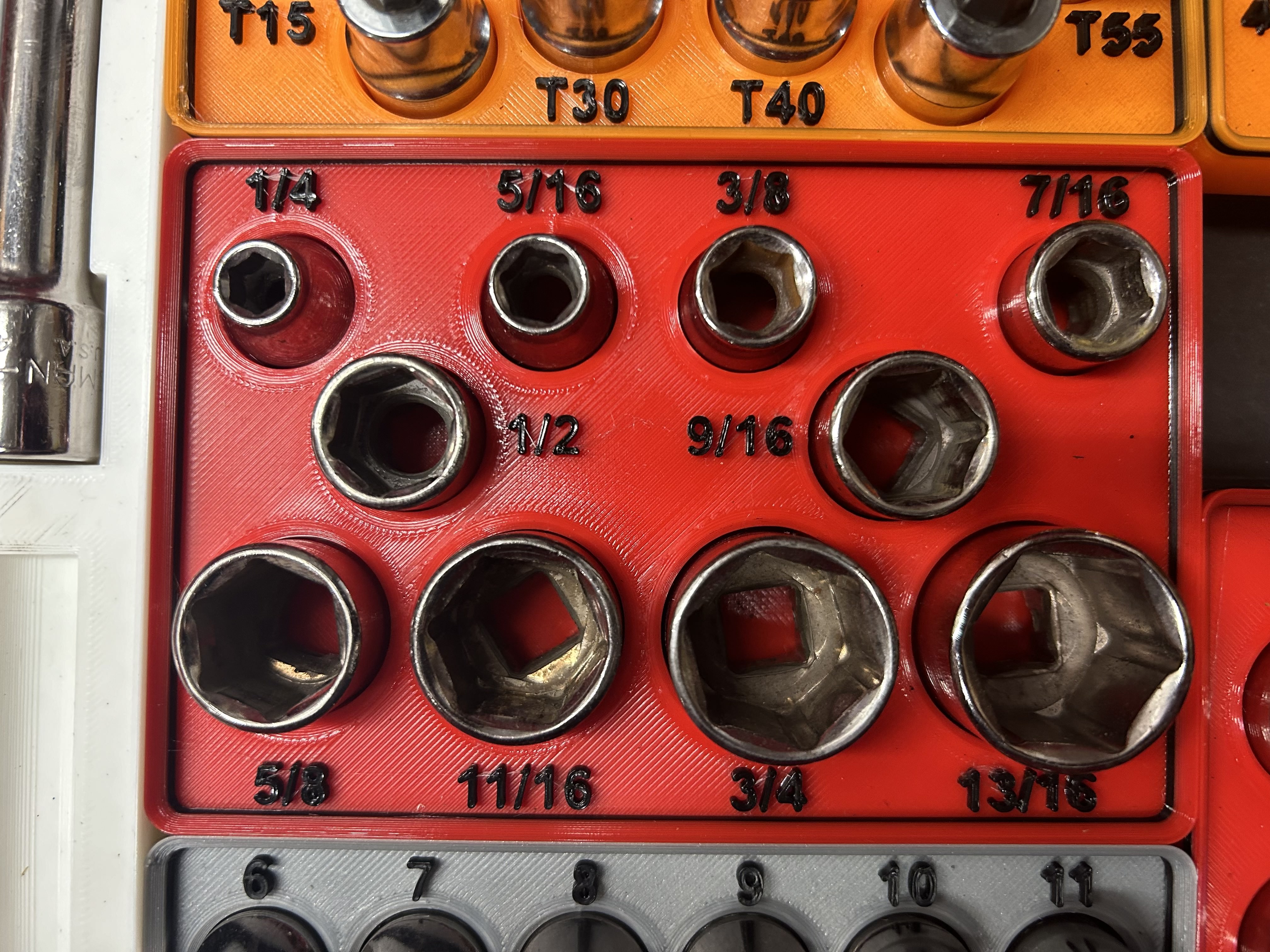 Miniatura 17 do modelo 3D Craftsman/Pittsburgh Socket Organizers -Gridfinity Base