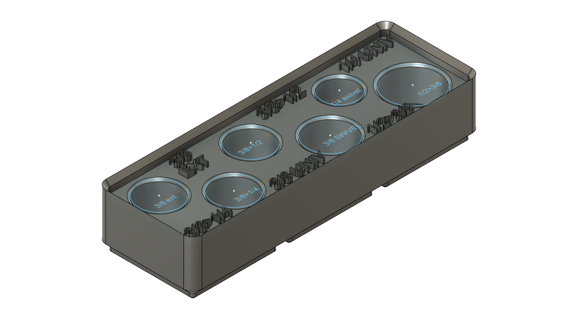 Miniatura 20 do modelo 3D Craftsman/Pittsburgh Socket Organizers -Gridfinity Base